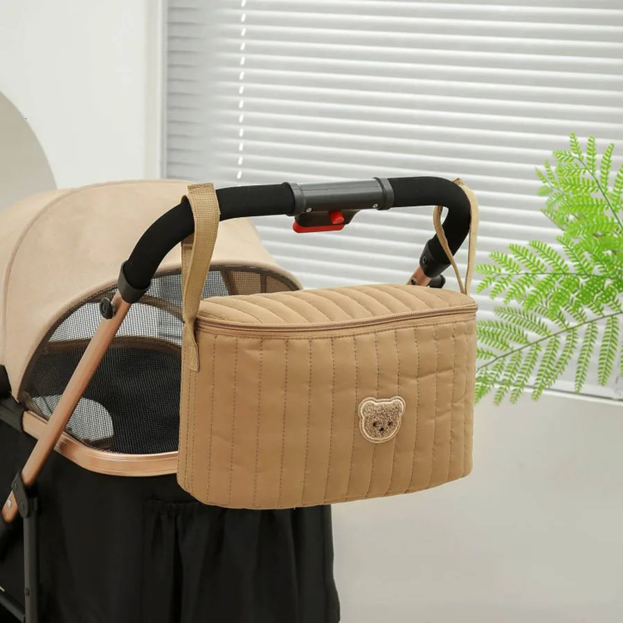 Baby Stroller Bag Cute Bear Baby Cart Bag Stroller Organizer Bag Diaper Bag for Baby Stuff Ins Mommy Handbag 250218