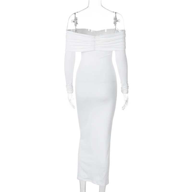 Basic Casual Dresses Lygens Off The Shoulder Ruched Elegant WomenS Dresses Evening WomenS Dresses Winter Party Vacation Birthday Fashion Clothing H252