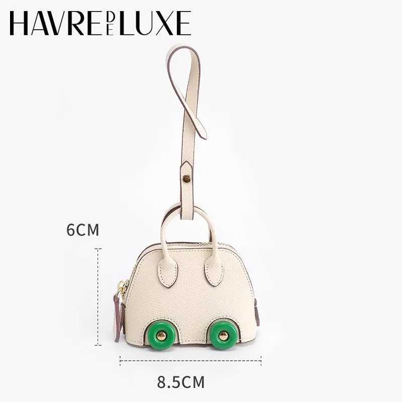 Keychains Lanyards Bag Parts Accessories Decoration Hanging Ornament Leather Wheel Pendant Handbag Charm Backpack Ladies H250217