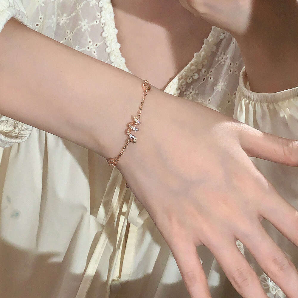 Tiqi New Chinese Spirit Surrounding Bracelet for Women S Pure Sier Sparkg Zirconia Coins Zodiac Snake Handpiece Trendy