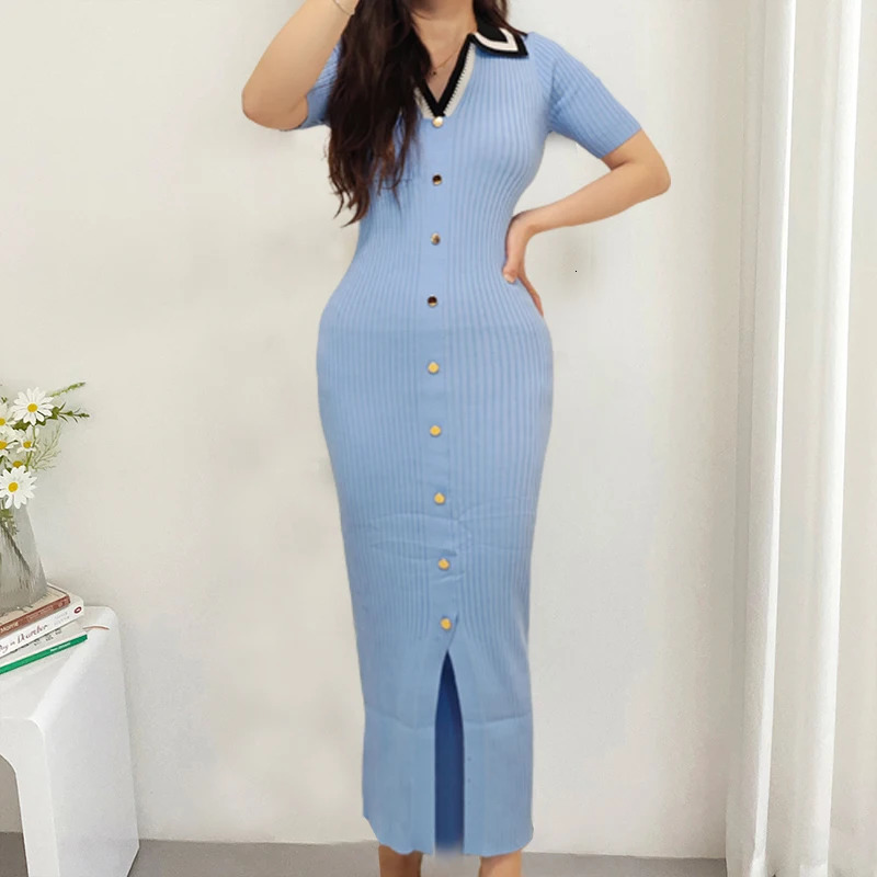 YuooMuoo Chic Fashion Sexy Wrap Hips Maxi Dress Women Embroidery Single-breasted Bodycon Party Dress Office Lady Vestidos 250217