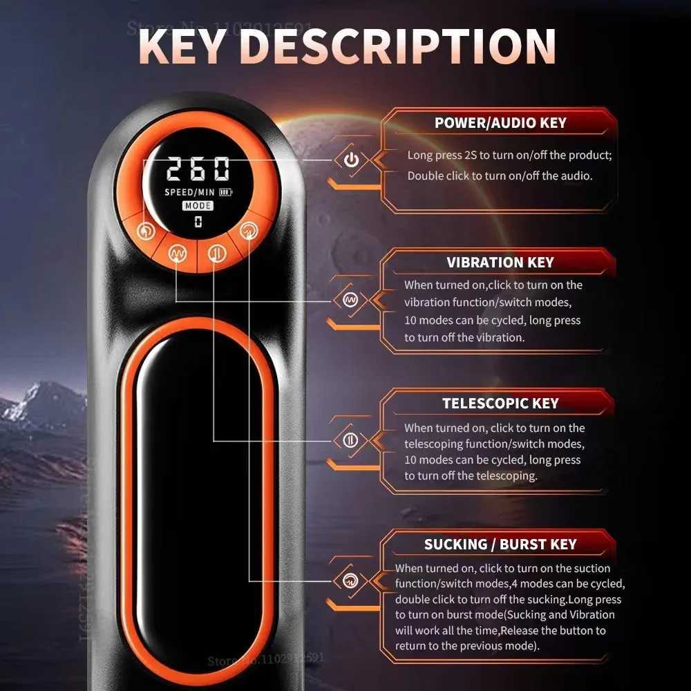 Automatic retractable male masturbation cup penis suction masturbation machine male masturbation real vagina male sex toy adult product W250218