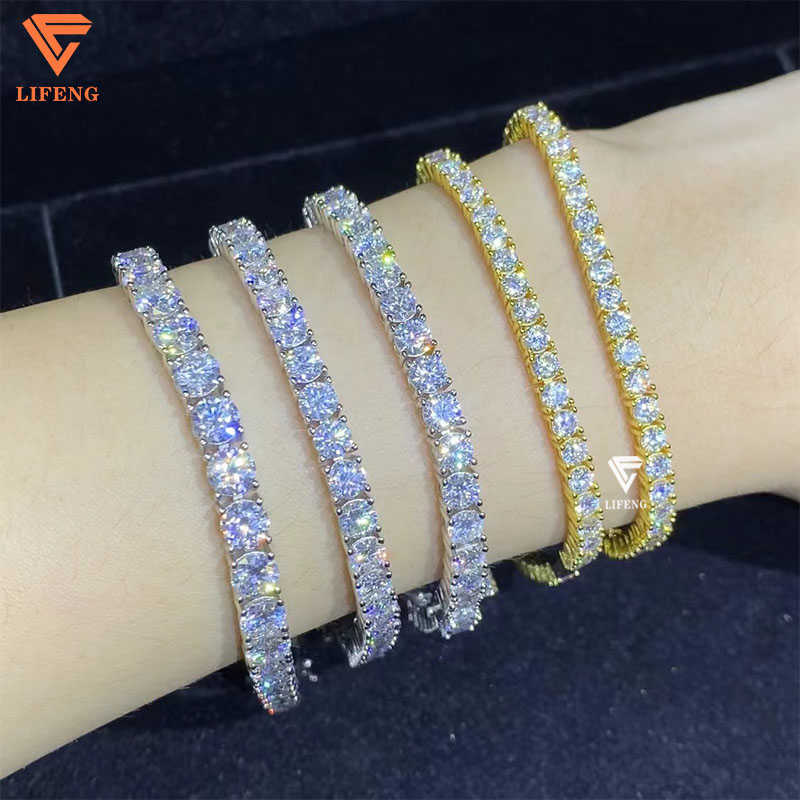 2mm 3mm 4mm 5mm 6mm VVS Moissanite Diamond Tennis Chain Necklace Bracelet for Women Iced Out Hip Hop Tennis Chain 925 Silver