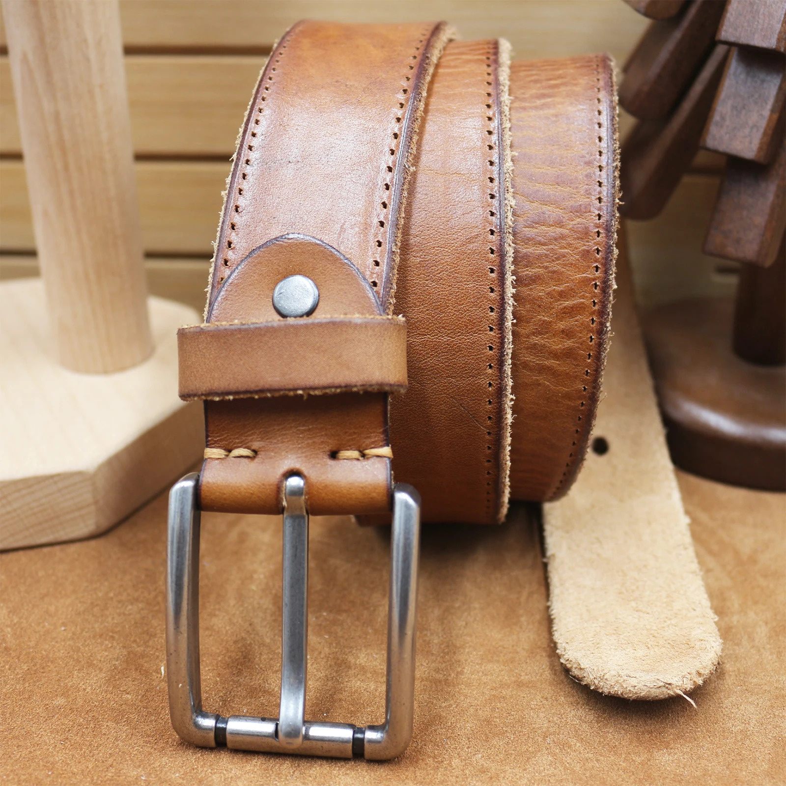 3.8cm Width Mens Cowskin Genuine Leather Belt Vintage Jeans Belt Strap Y2K Pin Buckle Belts For Men Male Gift 250213