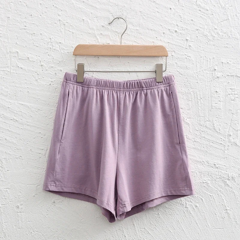Casual Loose 95% Cotton Shorts Knitted Women High-wasit Soft Streetwear Sport Running Basic Summer Short With Pockect Mujer 250217