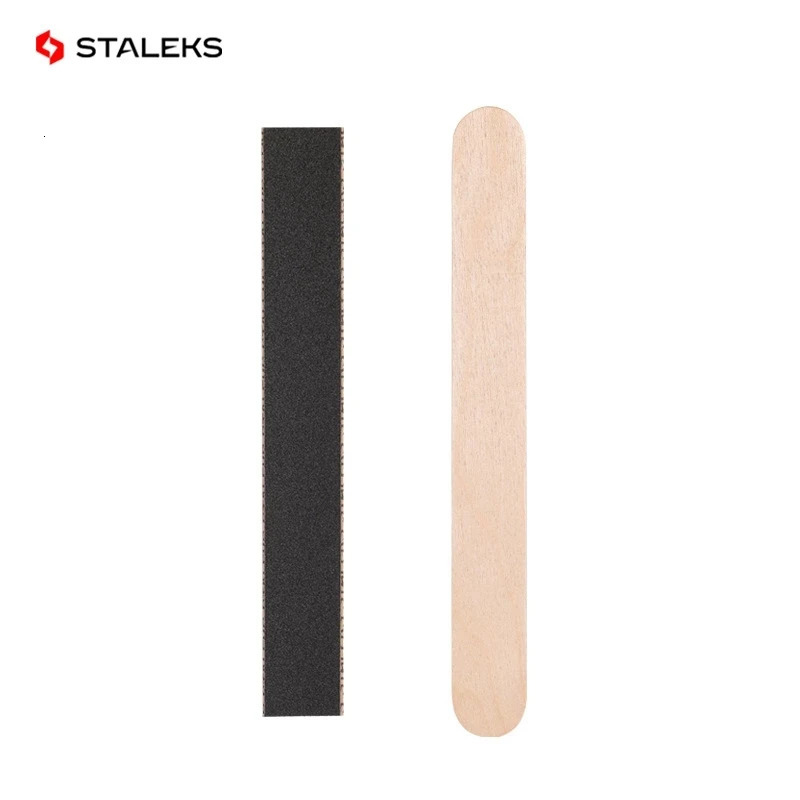 STALEKS Disposable Wooden Stick Nail File Nail Sand Strip High Quality Manicure Sanding Strip Rubbing Strip Nail Makeup Tool 250214