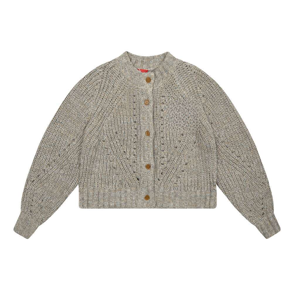 Embroidered Vintage Thick Thread Wool Blend Cardigan, Knitted Sweater, Outerwear For Women