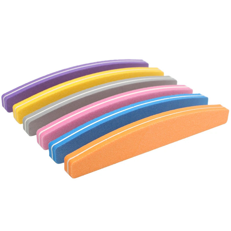 60Pcs Nail File Sponge 100/180 Mix Color Nail Art Polisher Block Washable Double Side Nail Buffer For Finger Polish UV Gel File 250214
