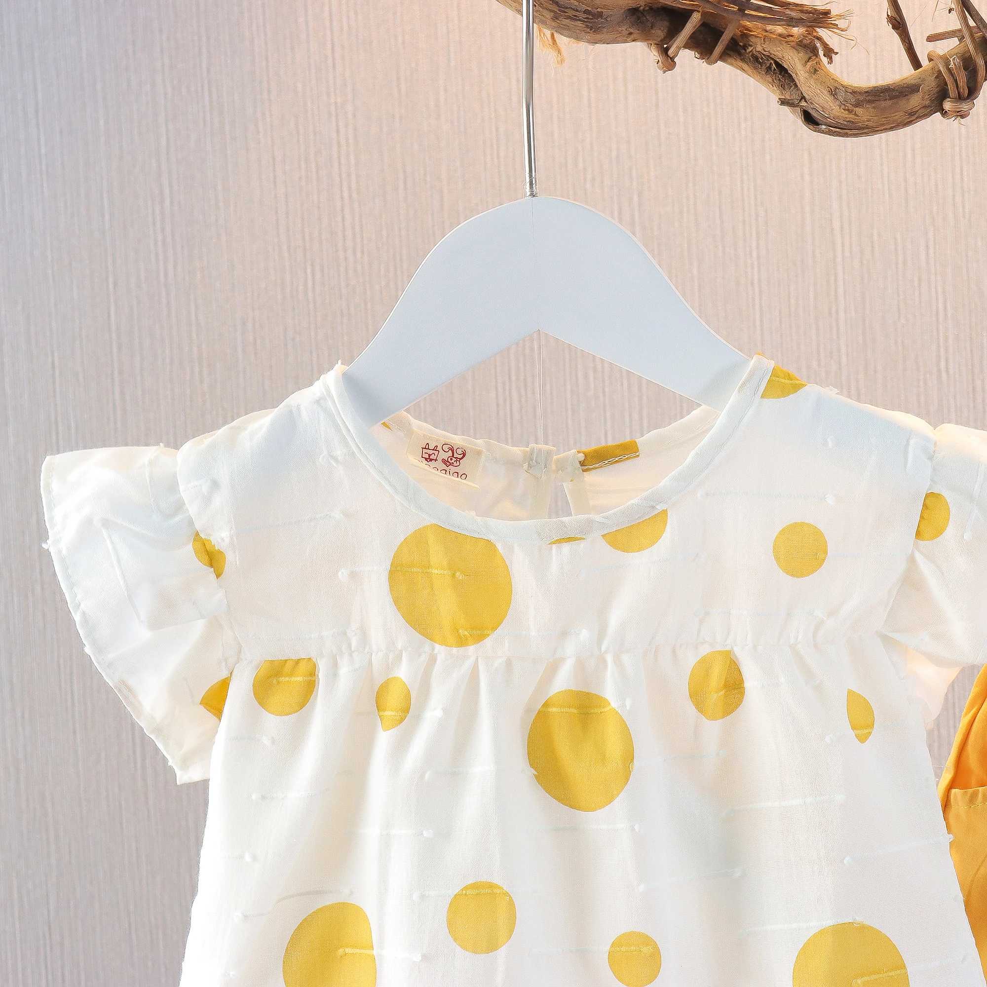 Baby girl two-piece summer cute polka dot top girl two-piece cute girl beach set W250218