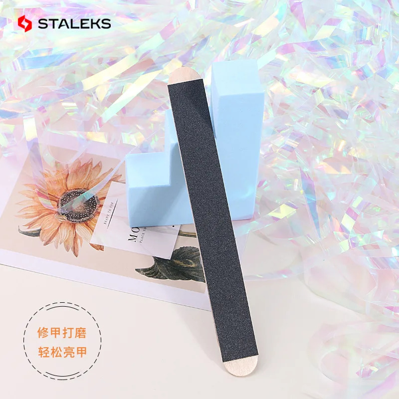 Staleks Wooden Stick Board Nail Sand Strip High Quality Disposable Manicure Sanding Strip Rubbing Strip Manicure Tool Set 250214