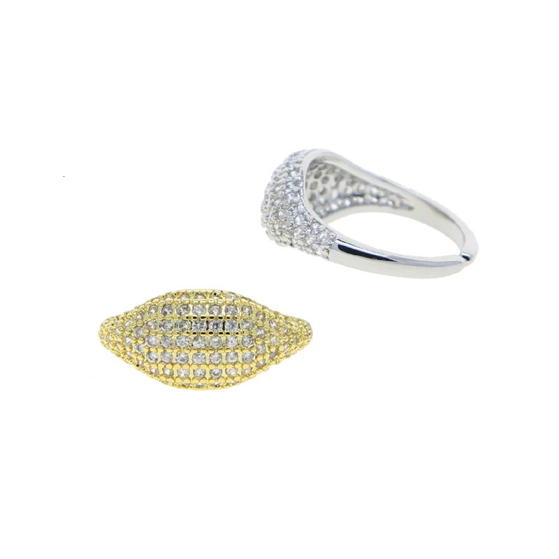Micro Pave 5A CZ Sparking Fashion Women Jewelry Open Size #5 Square Little Finger Ring 250218