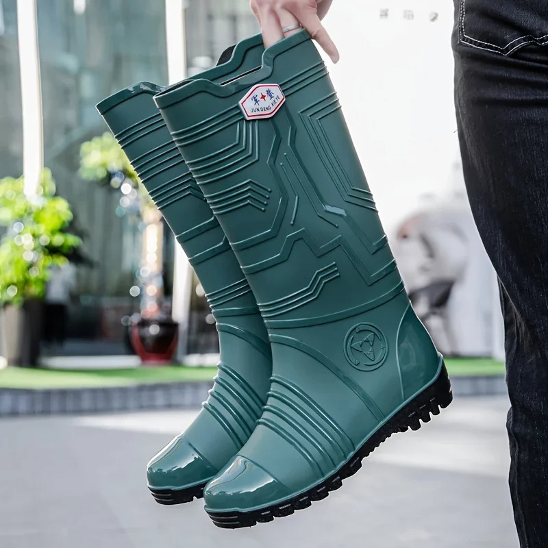 Mens Waterproof Rain Boots Comfortable Non-slip Durable Garden Shoes for Fishing and Outdoor Activities 250217