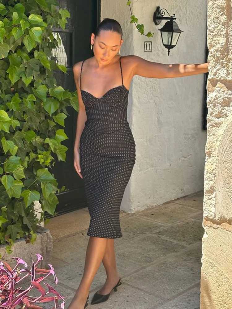 Basic Casual Dresses Ahagaga Womens Sexy Dot Cute Maxi Dresses Backless Beachwear Camisole Slveless Casual Strapless Party Vestidos Robes Female H2521
