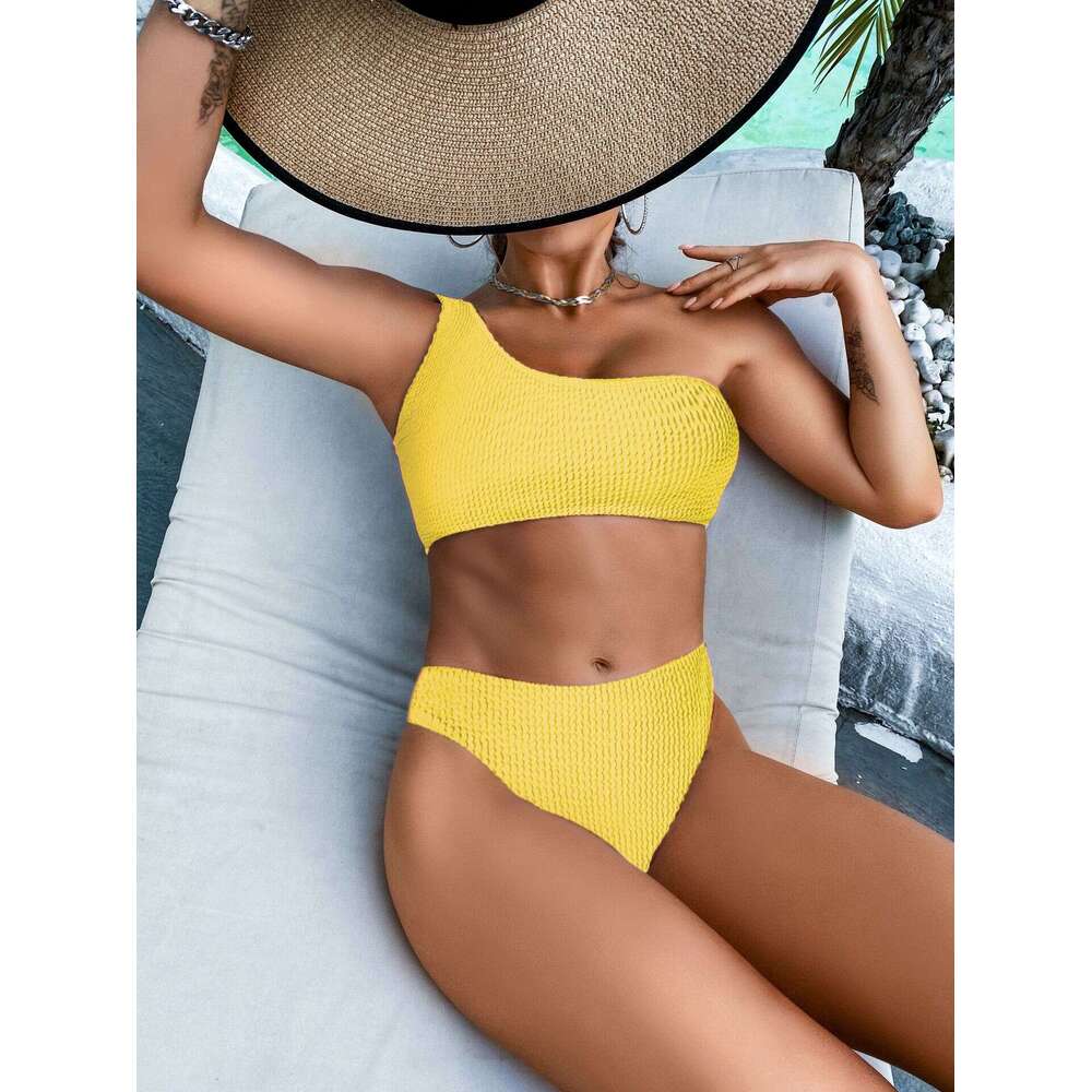 2025 New Solid Snake Cloth Single Shoulder High Waist Bikini Sexy Swimwear for Women Women Swimsuit Beach Cover Up Designer Swimwear New Arrival New P