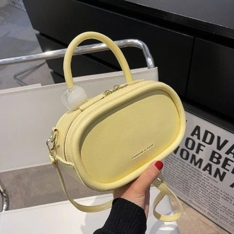 Black Grace OL Mini Ellips Woman Girl Messenger Shoulder Bag PU PVC Leather Women Sport Bag Lady Handbag Purses 250217