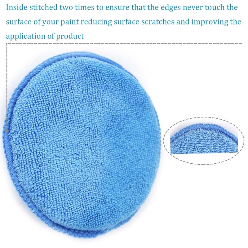 Car Waxing Polish Sponges With Pocket 5 Inch Soft Microfiber Wax Foam Sponge Pads Washing Scratch Remove Auto Care Kit