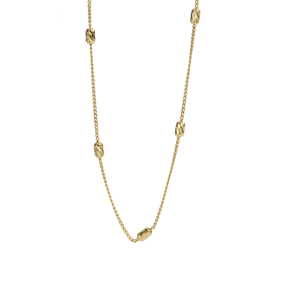 Tichins fashionable car wer diagonal bead necklace S pure sier minimalist style collision color versatile collarbone chain for women