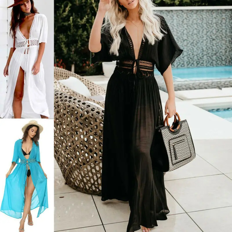 Plus Size SXXXL Women Bathing Swimsuit Bikini Swimwear Wrap Pareo Cover Up Beach Dress Sarong 250212