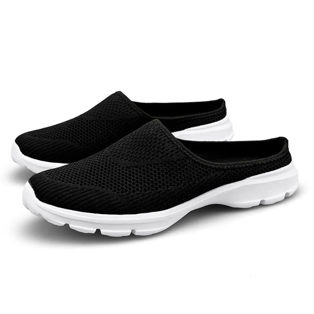Unisex Walking Mules Sneakers Breathable Slip On Shoes Lightweight Closed Toe Slides Open Back for Women Men 250217