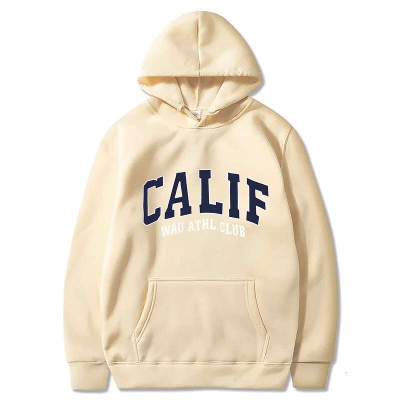 Men and Winter Sweatshirt CALIF Print Hooded Pullovers Korean Fashion Loose Casual Hoodies Fleece Pullover Women Clothing