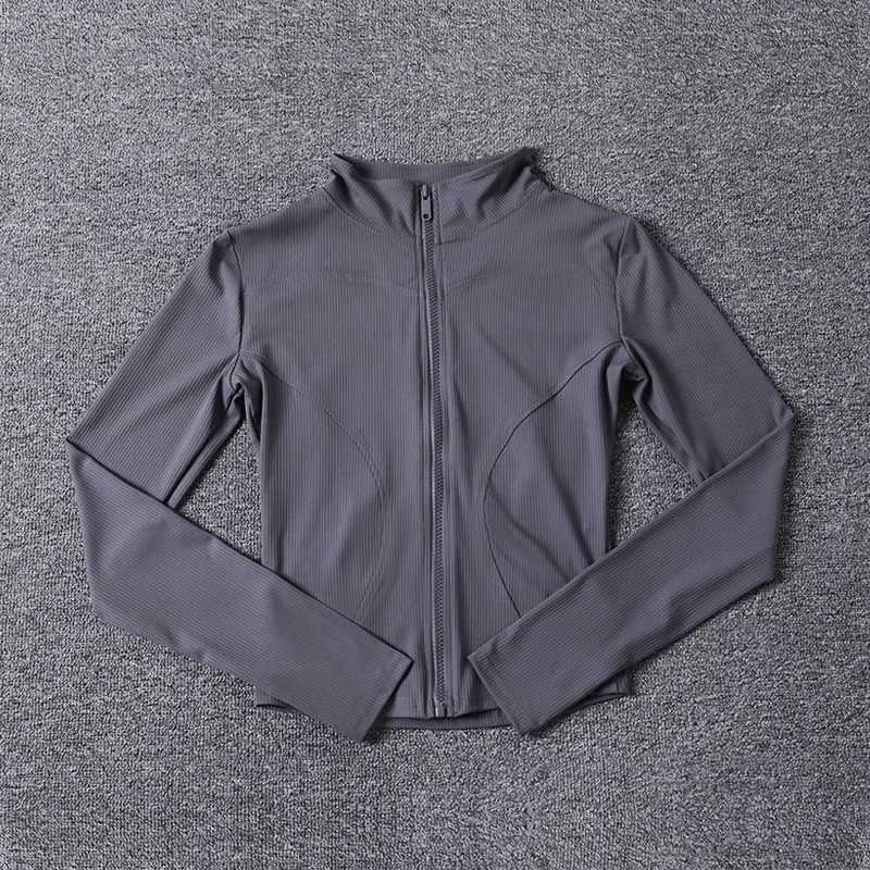 Active Shirts Tees New fashion slim fit womens jacket long Sleve gym breathable exercise top quick drying sports jacket full zipper H25218