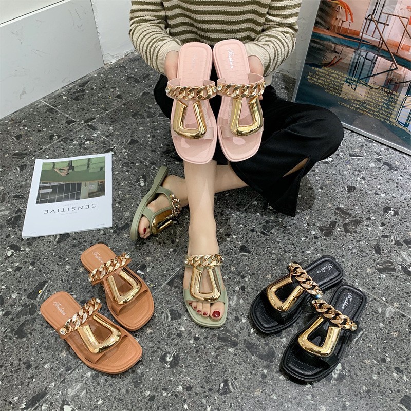 2025 new hot free shipping flat slippers for womens designer slippers green pink black brown Summer New Seaside Fashion Slippers