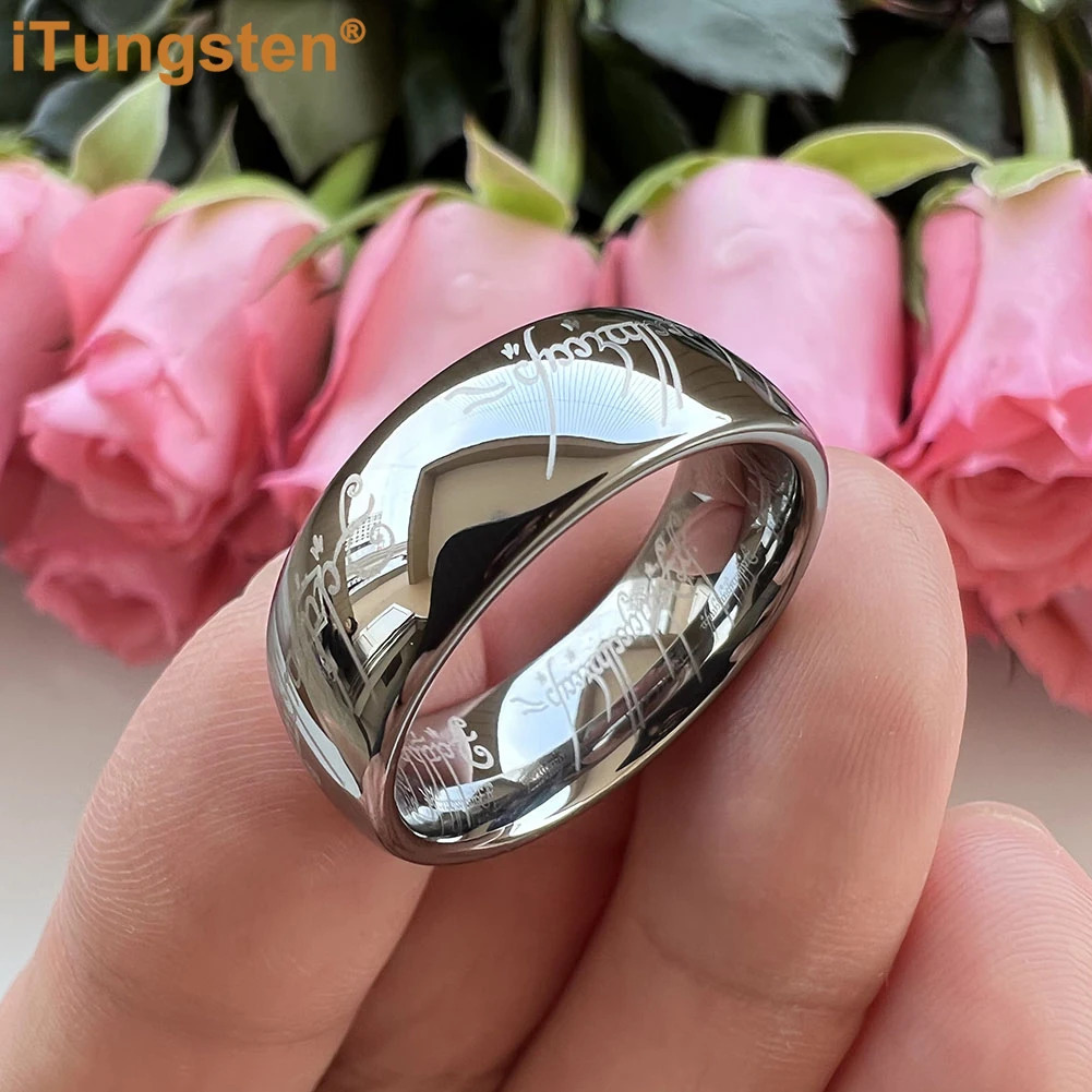 iTungsten 6mm 8mm Fashion Tungsten Carbide Ring for Men Women Engagement Wedding Band Trendy Jewelry Laser Engraved Comfort Fit 250213