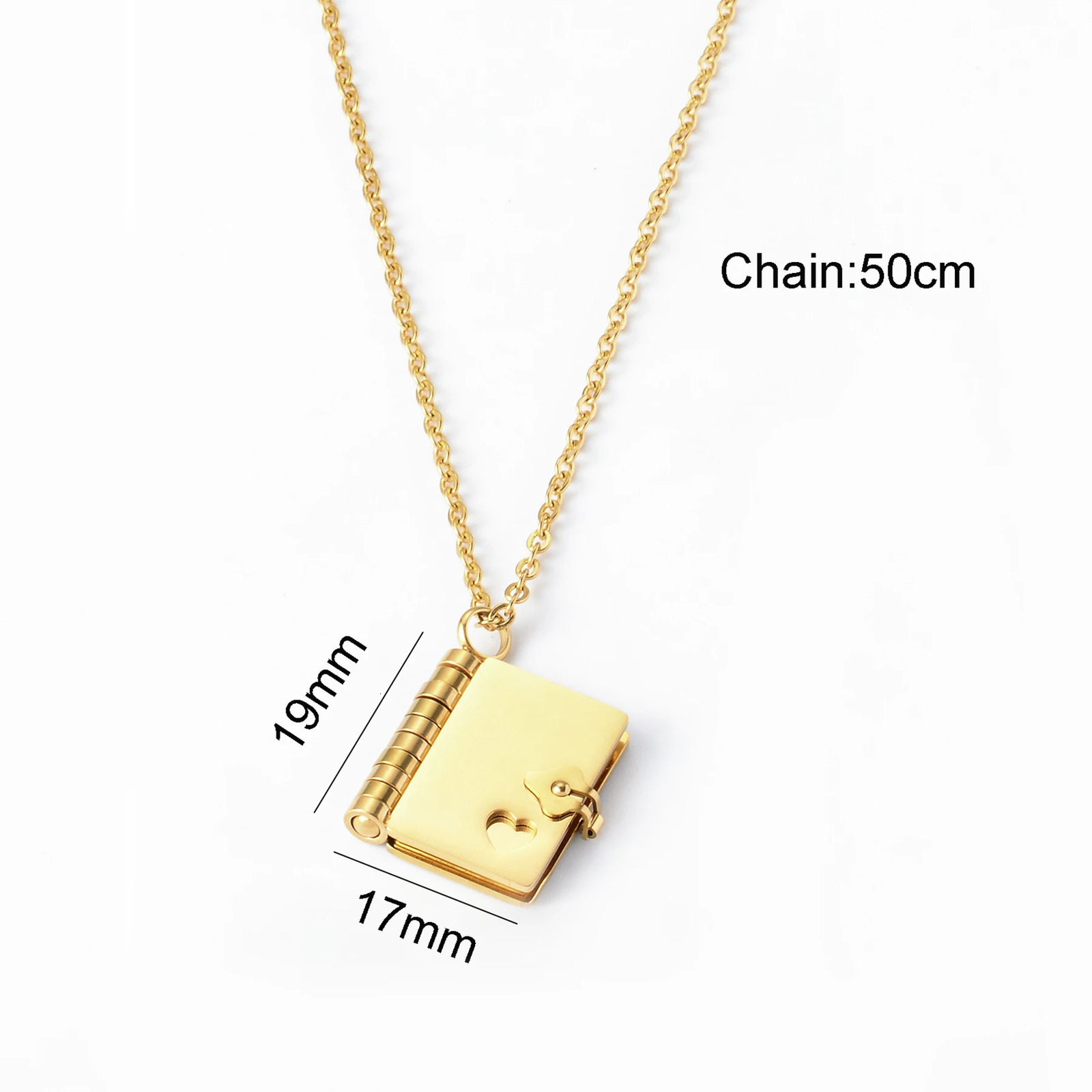 Stainless Steel Book Pendant Necklace Openable Engrave Personalized Custom Multipage Words Jewelry Gift 250214