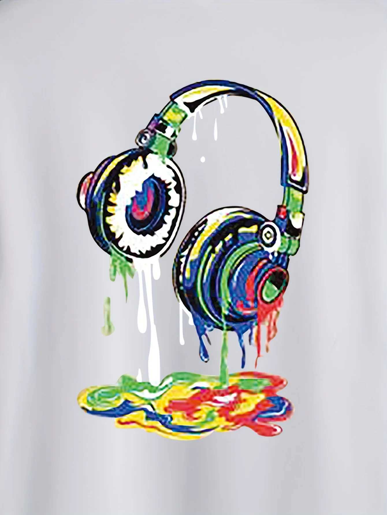 Summer Baby Boy Clothes Set Children Girls Colorful Headset Printed Short Sleeve T-shirts Top and Shorts Bottom Outfits Kid Suit W250218