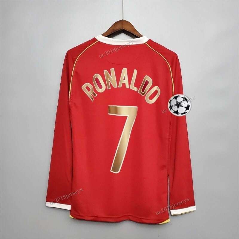 Long sleeves 2006 2007 home retro soccer jerseys Giggs vanNistelrooy VERON SOLSKJAER FORLAN CRONALDO06 07 red Classic Vintage football shirt