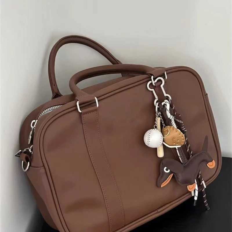 Keychains Lanyards Vintage Dachshund Dog Keychain with Nylon Braided Rope PU Materials Elkegant Charm for Bag and Keys Decoration Daily Use H250217