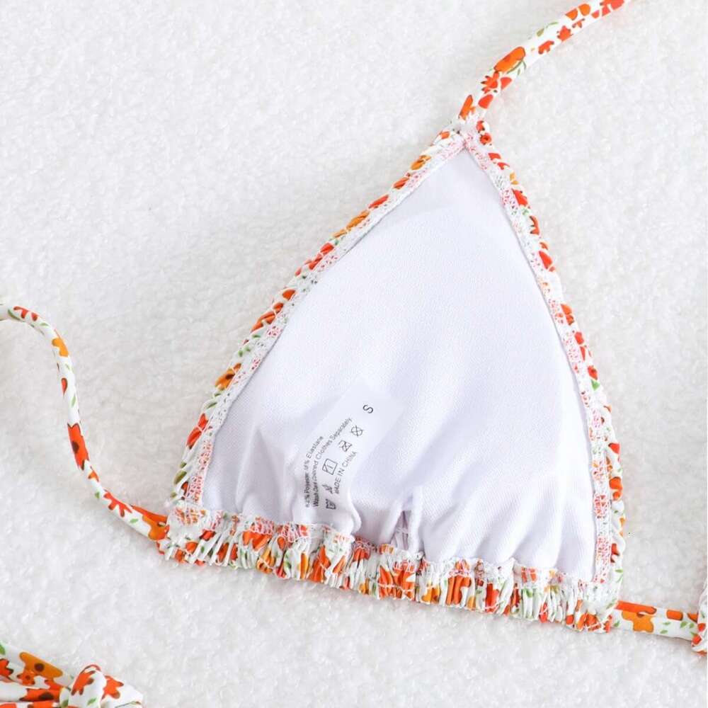 New Women's Sexy Bikini Fresh Small Floral Tie Fashion Split Two-piece Beach Swimsuit Designer Swimsuit Women Designer Swim Designer Bikini New P