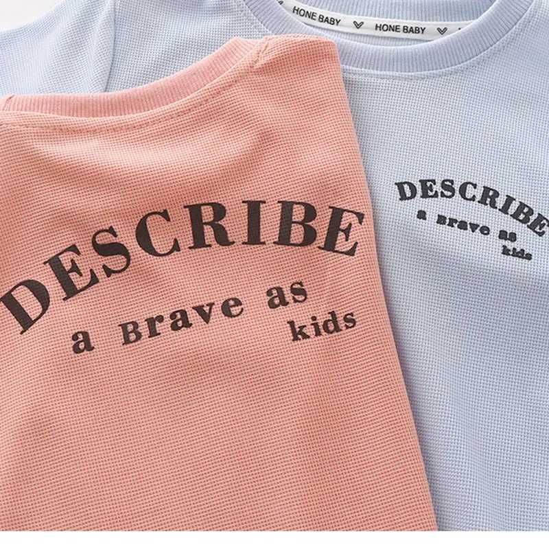 Boys Clothing Set Summer Waffle Short-sleeve Shirts+shorts 2pcs/set for Kids Girls Sports Suits Toddler Tracksuits Clothes W250218