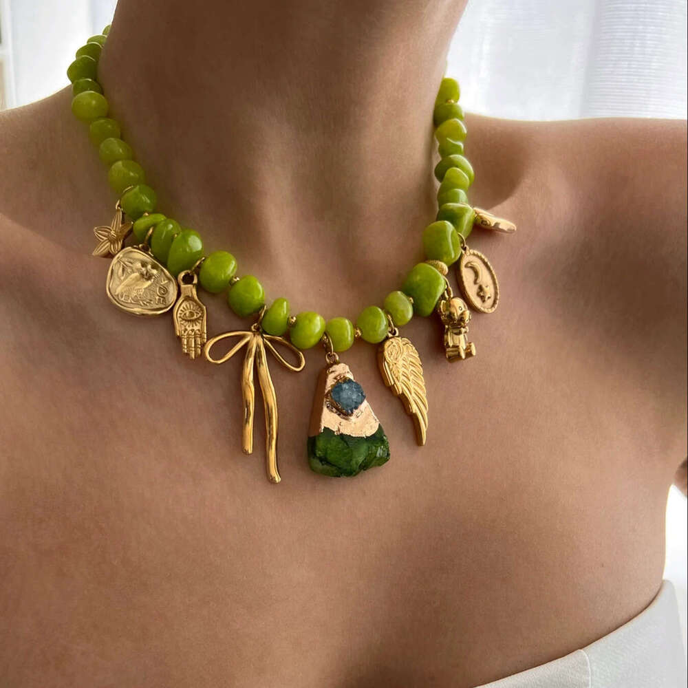 Stainless steel gold pendant accessories, bracelets, necklaces, pendants, color retention new handmade DIY jewelry accessories