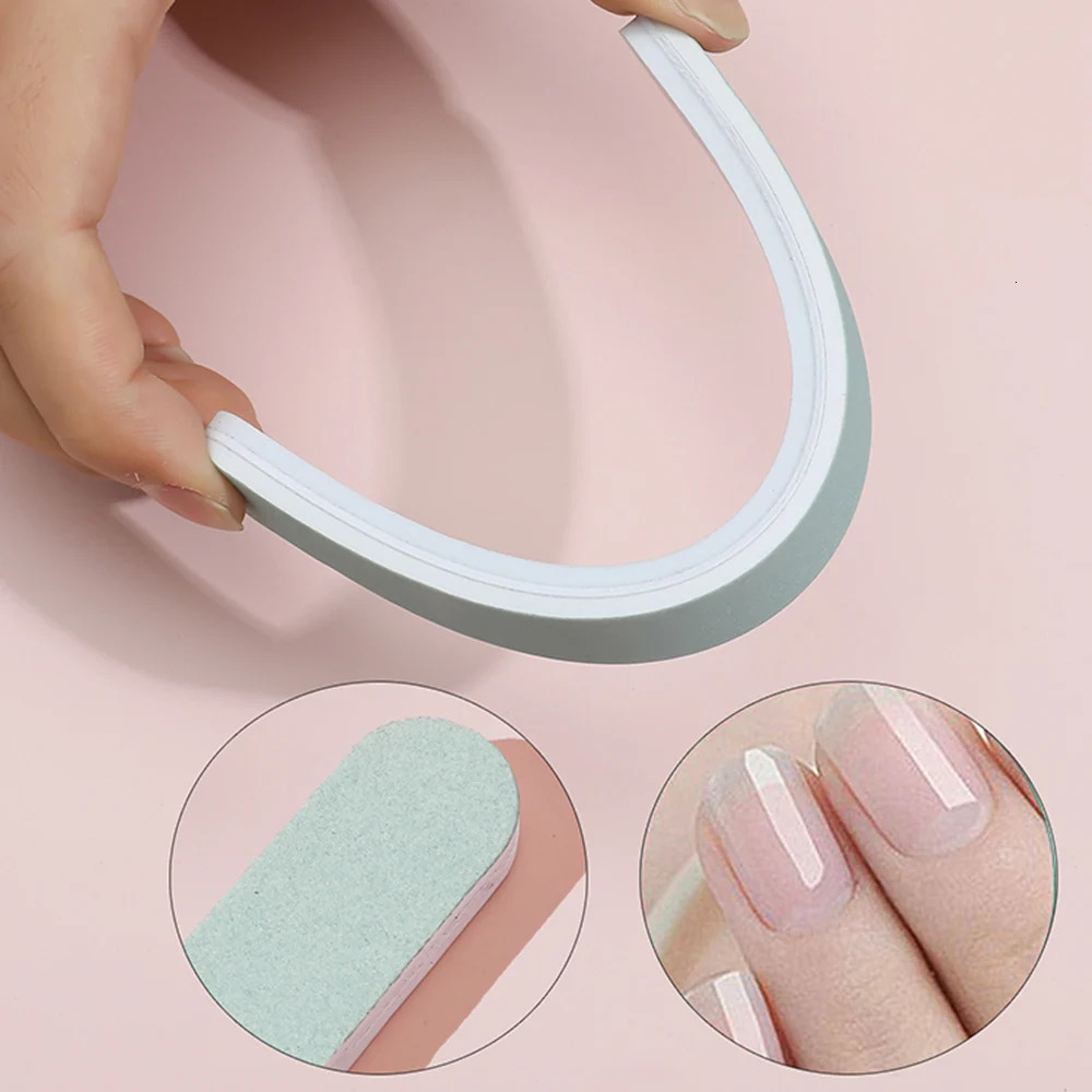 50/100Pcs Green White Nail Buffer File 600/3000 Straight Polishing Strip Nail Art Sanding Buffing Manicure Accessories And Tools 250214