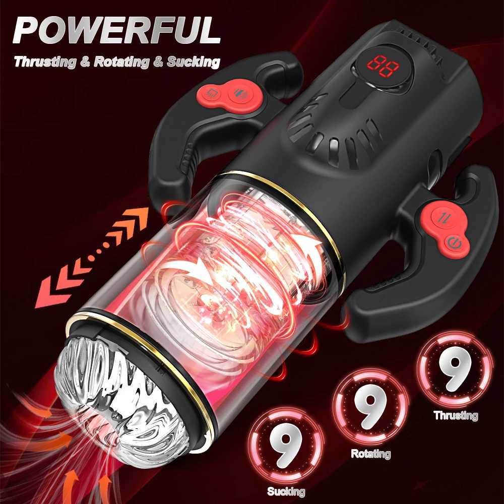 Automatic Male Masturbator Cup for Men 9 Sucking Thrusting Rotating Modes Vibrator Pocket Pussy Penis Oral Sex Toys Machine Men W250621