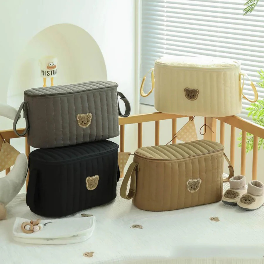 Baby Stroller Bag Cute Bear Baby Cart Bag Stroller Organizer Bag Diaper Bag for Baby Stuff Ins Mommy Handbag 250218