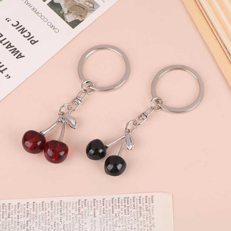 Keychains Lanyards Fashion cherry keychain pendant car key mens gift womens handbag DIY jewelry accessories H250217