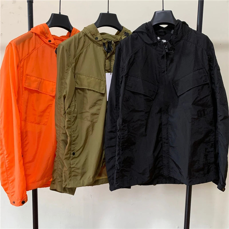 PFNW Menswear Casual Loose Fit Orange Zipper Jacket Spring Trend Niche Fashion Lightweight Drawstring Hooded Coat 28W5351 250217