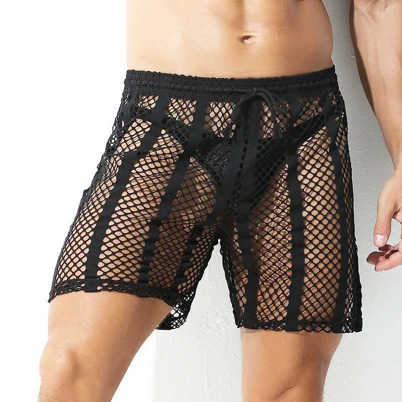 Beach Boxers Short Men Transparent Sportwear Youth Quick Dry Swimming Trunks Mesh Breathable Board Shorts(No Briefs) M250218