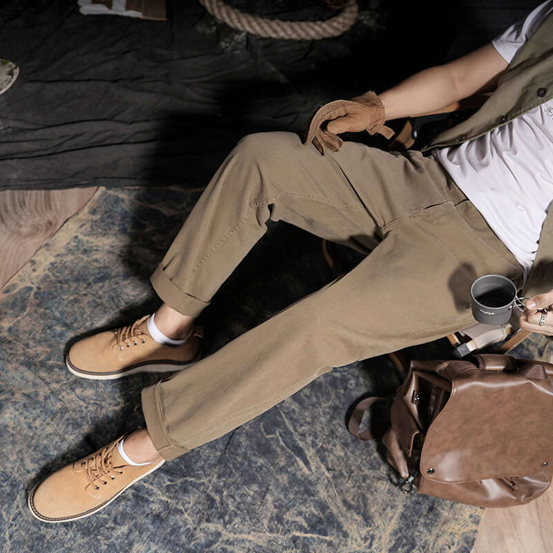 American Retro Autumn Versatile Loose Workwear Casual Pants Men's Trend