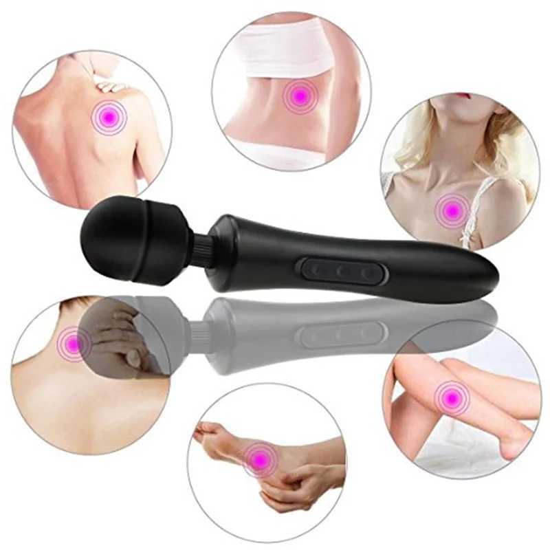 Huge Magic Wand Vibrator For Women Stimulator Clitoris G Spot Massager USB Charging Masturbation Sex Toys For Adults 18XJ250218