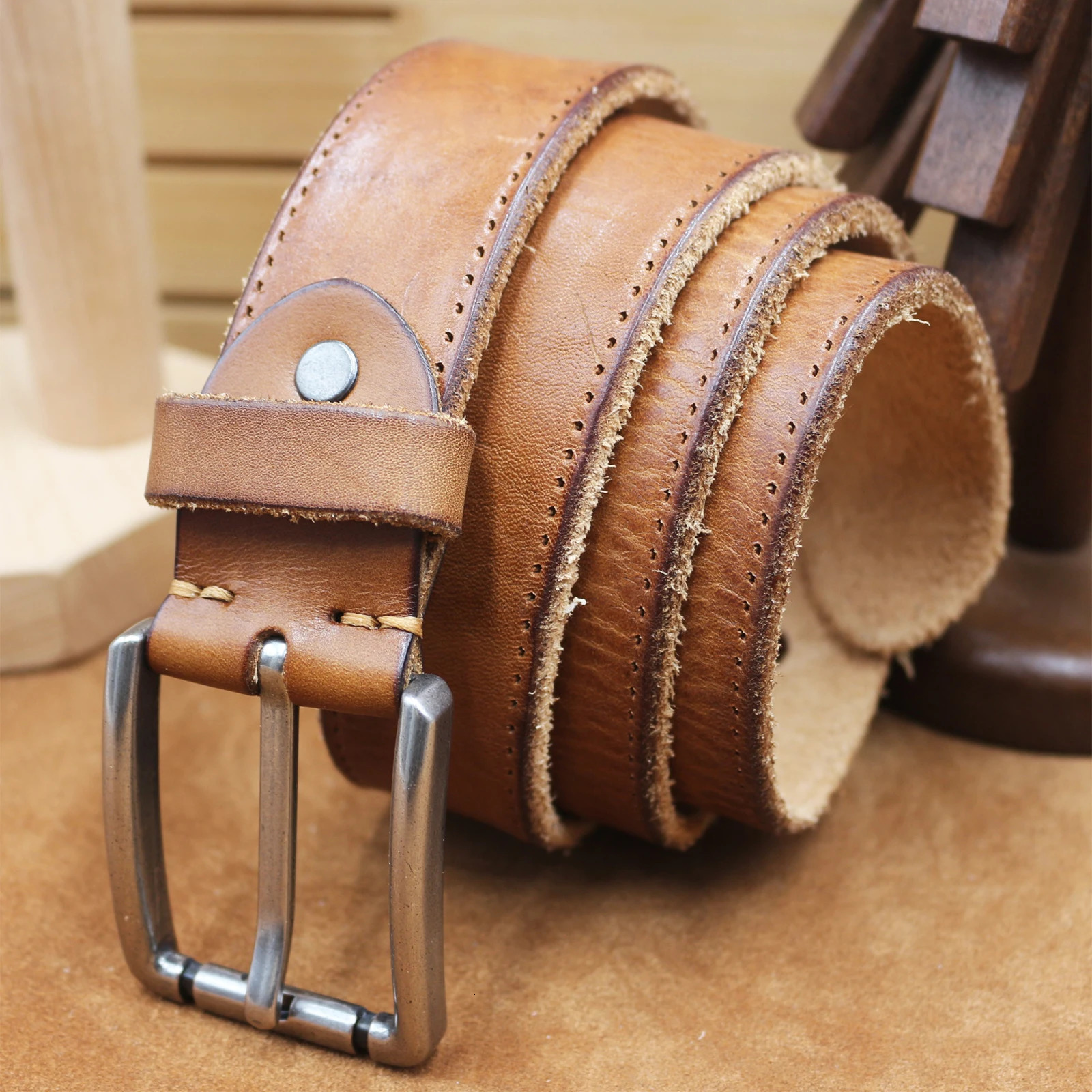 3.8cm Width Mens Cowskin Genuine Leather Belt Vintage Jeans Belt Strap Y2K Pin Buckle Belts For Men Male Gift 250213