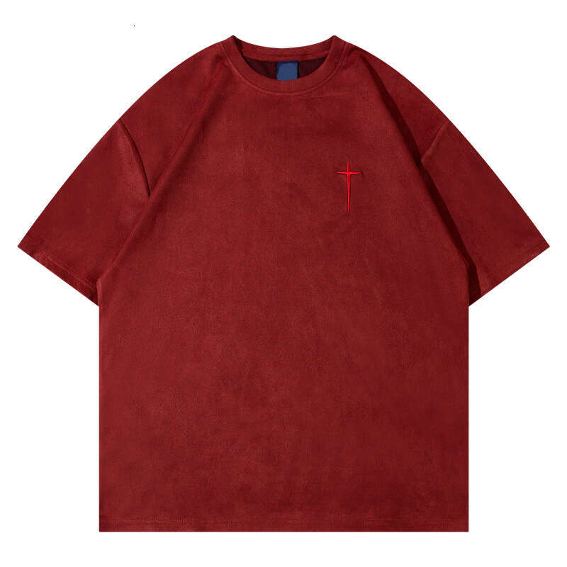 YPRS American high street basic style suede solid color short sleeved T-shirt men's and women's summer loose top