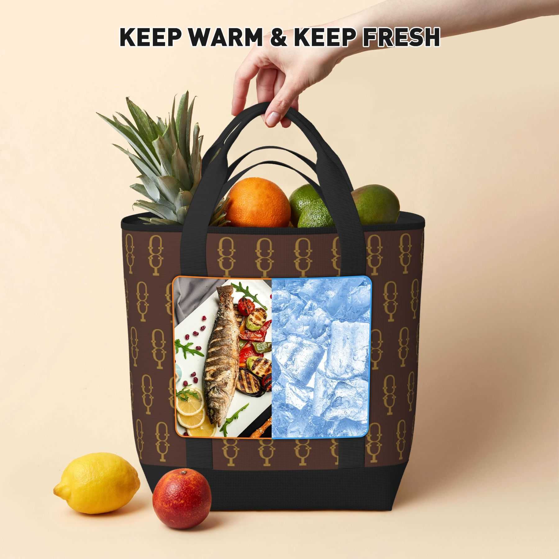 NXY Casual Large Capacity Insulated Tote Bag Handle Shopping Bags Women Designer Beach Bags Fashion Outdoor Camping Picnic Bag 250218