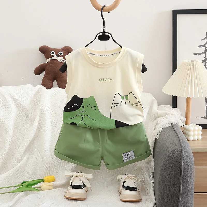 New Summer Baby Girls Clothes Suit Children Boys Vest Shorts 2Pcs/Sets Kids Clothing Infant Sports Costume Toddler Tracksuits W250218
