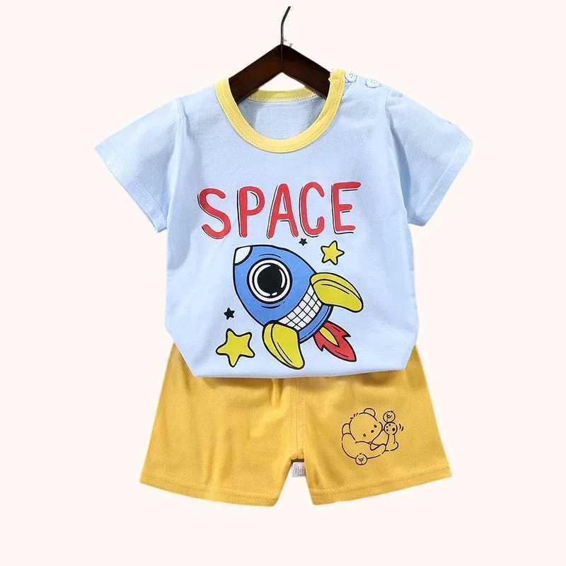 2PCS mother Kids Clothes Childrens Sets Boys Girl T-shirt Shorts Summer Cotton Short sleeve Baby Children Clothing Toddler Suit W250218