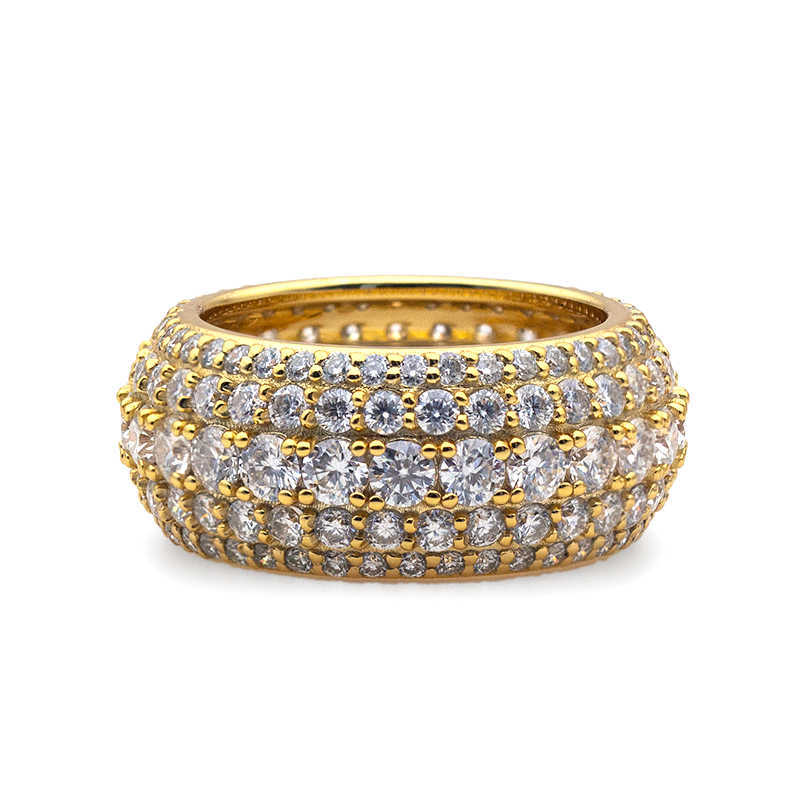 Hip hop ring jewelry for mens luxury moissanite S925 silver full iced out band champion men rings