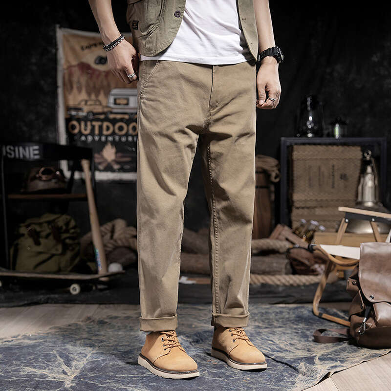 American Retro Autumn Versatile Loose Workwear Casual Pants Men's Trend