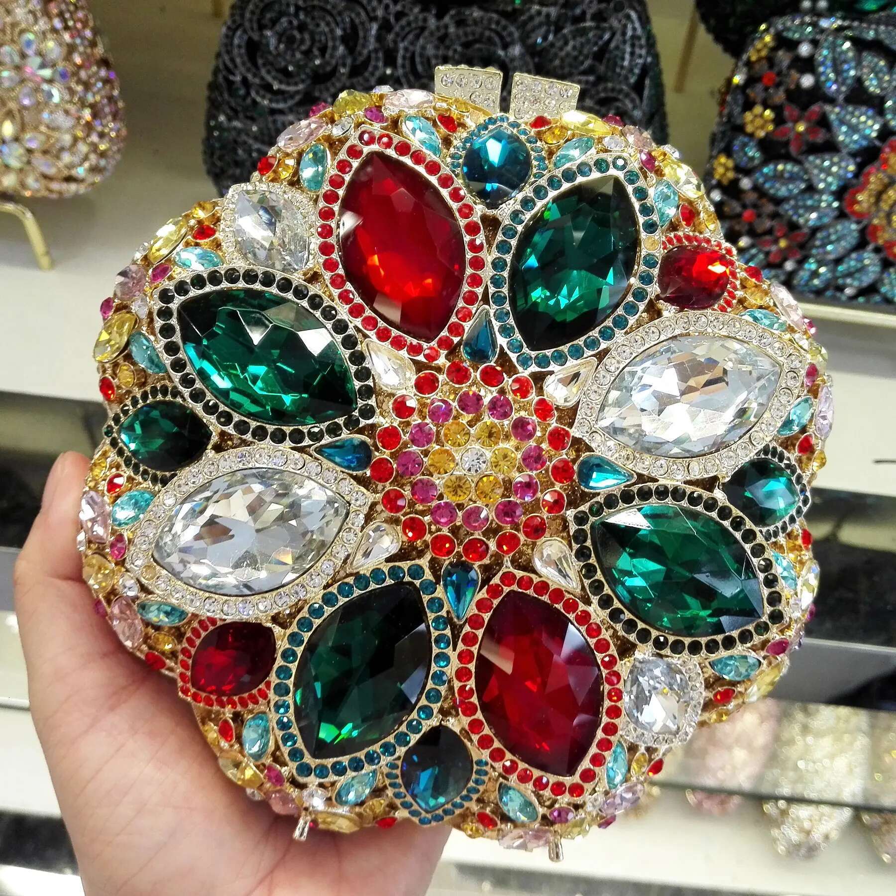 KHNMEET Fashion Colorful Dia Crystal Evening Bags for Ladies Wholesale Party Prom Feast Purse Handbags sc251